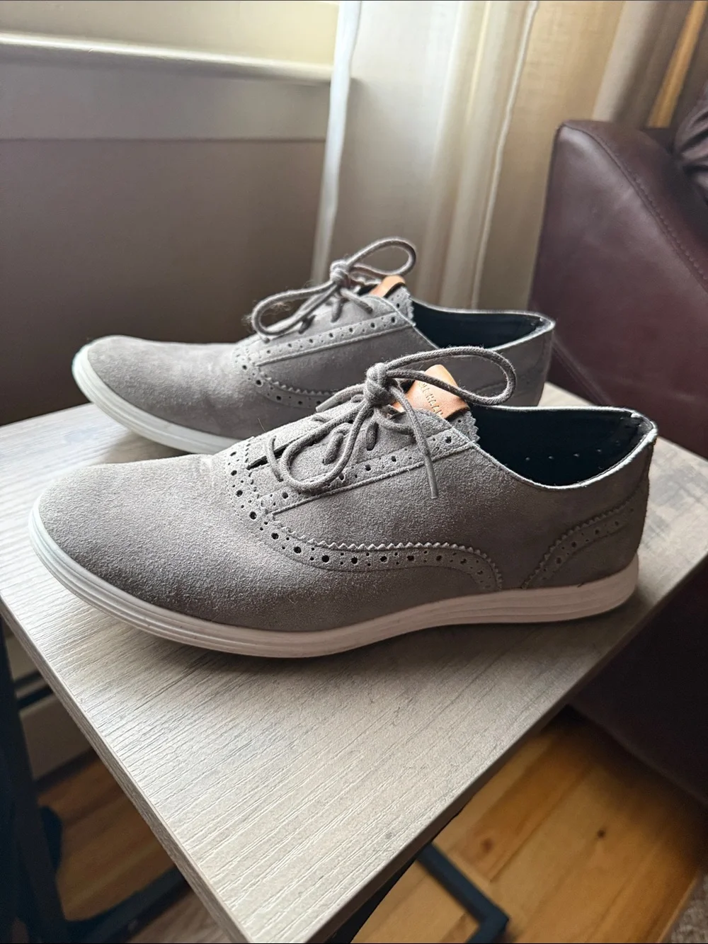 Cole Haan Gray Suede Wingtip Derby Sneakers